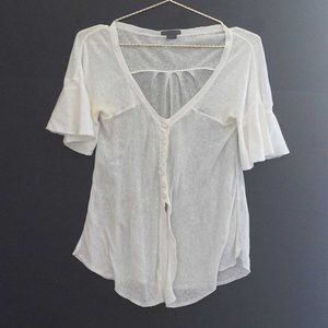 A/X Armani Exchange White Short Sleeve Cardigan S